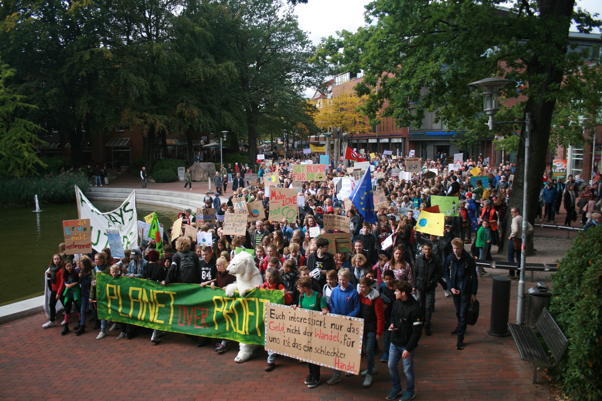 Klima-Demonstranten am Buchholzer Markt